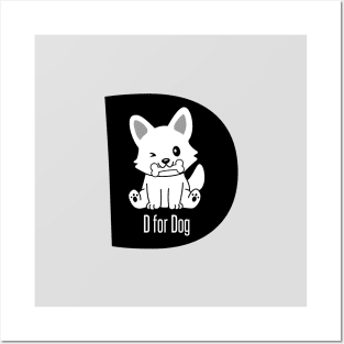 Alphabet D for Dog - Cute Dogs Posters and Art